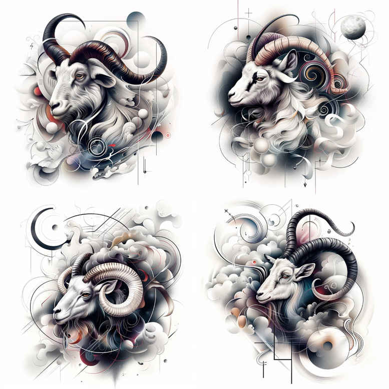 zodiac-signs tattoo design ideas small detail mystical alignment embodying determination