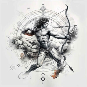 zodiac-signs tattoo design ideas abstract planetary path symbolising resilience