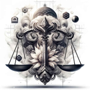 balance-symbol-delicate-arcs-for-heel – tattoo design ideas free ai generated – Gallery: zodiac-signs-inkby-ai