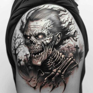 shadow-and-light-tattoo-occult-for-shin – tattoo design ideas free ai generated – Gallery: zombies-inkby-ai