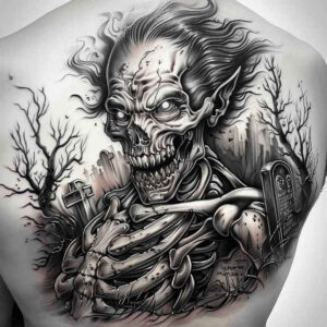 3d-zombie-tattoo-whispering-for-shoulder – tattoo design ideas free ai generated – Gallery: zombies-inkby-ai