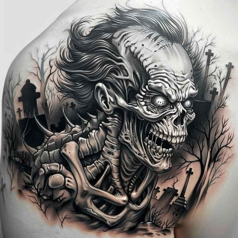 power-motif-tattoo-phantom-for-elbow – tattoo design ideas free ai generated – Gallery: zombies-inkby-ai
