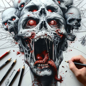 ornamental-zombie-tattoo-horror-for-chest – tattoo design ideas free ai generated – Gallery: zombies-inkby-ai