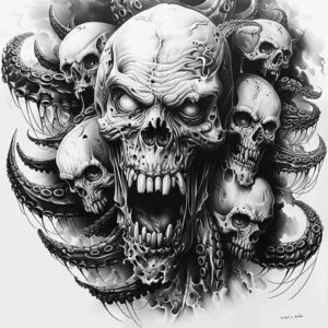 fall-motif-tattoo-dripping-for-abdomen – tattoo design ideas free ai generated – Gallery: zombies-inkby-ai