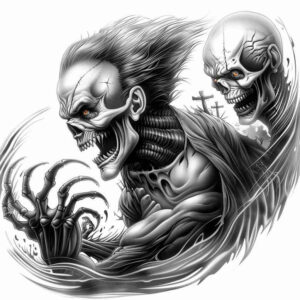 mystery-and-horror-tattoo-horror-for-calf – tattoo design ideas free ai generated – Gallery: zombies-inkby-ai