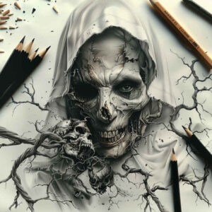 life-after-death-tattoo-eerie-for-outer-arm – tattoo design ideas free ai generated – Gallery: zombies-inkby-ai