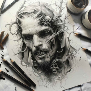zombies tattoo design ideas vector-style apocalypse theme symbol of determination