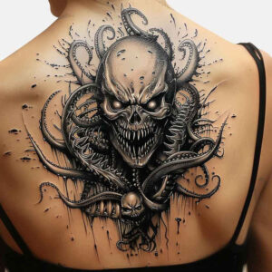 zombies tattoo design ideas Surrealism visual paradox infected form for behind ear