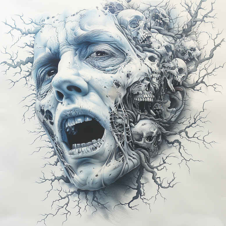 zombies tattoo design ideas Surrealism ethereal glow infected look stands for endurance