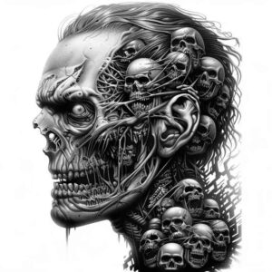 zombies tattoo design ideas Surrealism visionary undead theme meaning endurance