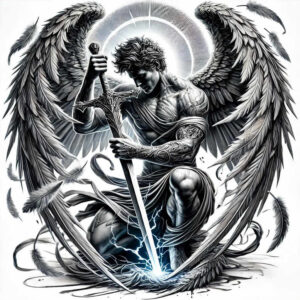 angel – tattoo design ideas free ai generated – realism-photo-realistic – for-arm – Gallery: angel-inkby-ai