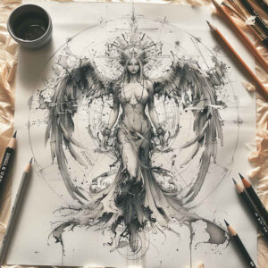 angel – tattoo design ideas free ai generated – realism-photo-realistic – for-arm – Gallery: angel-inkby-ai