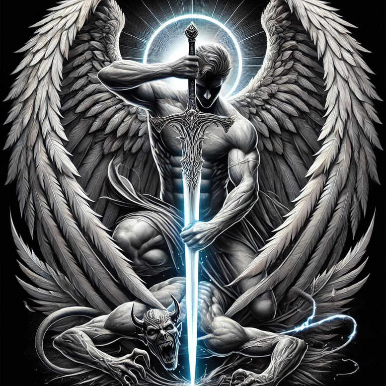 angel – tattoo design ideas free ai generated – realism-photo-realistic – for-arm – Gallery: angel-inkby-ai