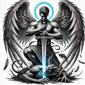 angel – tattoo design ideas free ai generated – realism-photo-realistic – for-arm – Gallery: angel-inkby-ai