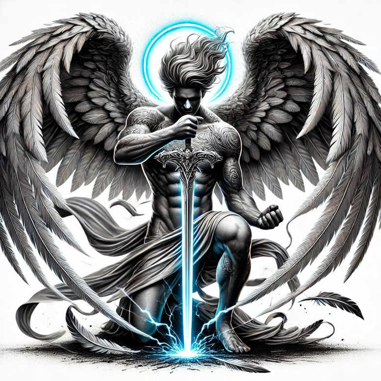 angel – tattoo design ideas free ai generated – realism-photo-realistic – for-arm – Gallery: angel-inkby-ai