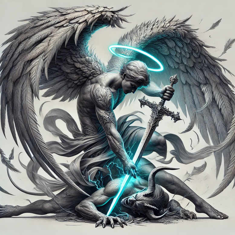 angel – tattoo design ideas free ai generated – realism-photo-realistic – for-arm – Gallery: angel-inkby-ai