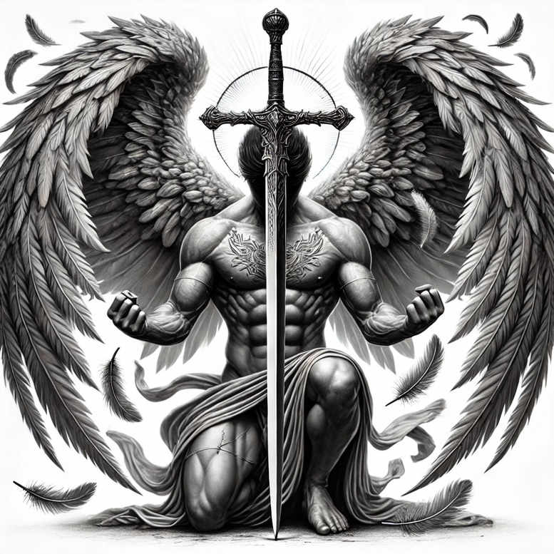 angel – tattoo design ideas free ai generated – realism-photo-realistic – for-arm – Gallery: angel-inkby-ai