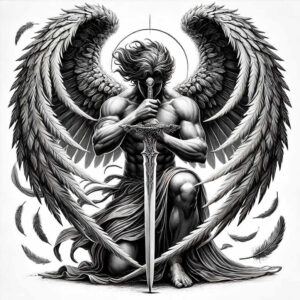 angel – tattoo design ideas free ai generated – realism-photo-realistic – for-arm – Gallery: angel-inkby-ai