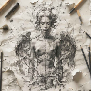angel – tattoo design ideas free ai generated – realism-photo-realistic – for-arm – Gallery: angel-inkby-ai
