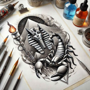 anubis tattoo design ideas Realism natural contours underworld for shoulder blade