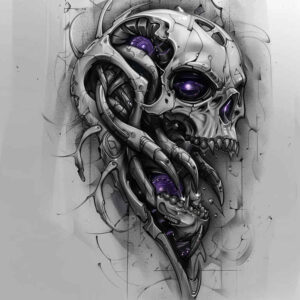 biomechanics tattoo design ideas Realism realistic dimension biomechanical fusion for shoulder blade