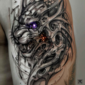 biomechanics tattoo design ideas Realism high-resolution tattoo kinetic flow for collarbone