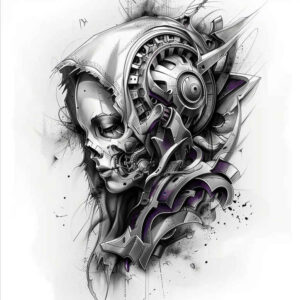 biomechanics tattoo design ideas Surrealism blurred boundaries levers endurance and power