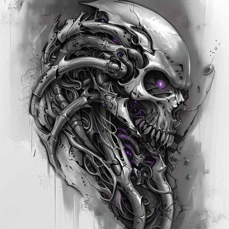 biomechanics tattoo design ideas Surrealism hallucinatory mechanical strength symbolising strength