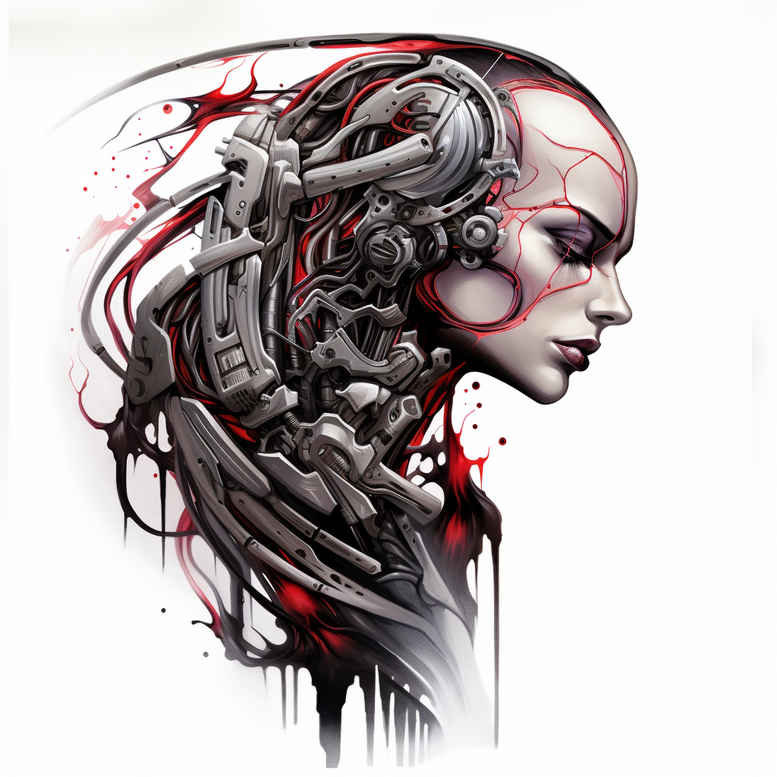 biomechanics tattoo design ideas Surrealism mysterious muscle activation for inner arm