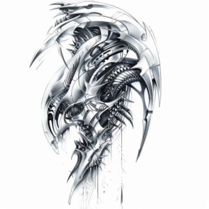 biomechanics tattoo design ideas Realism ultra detailed organic forms endurance and power