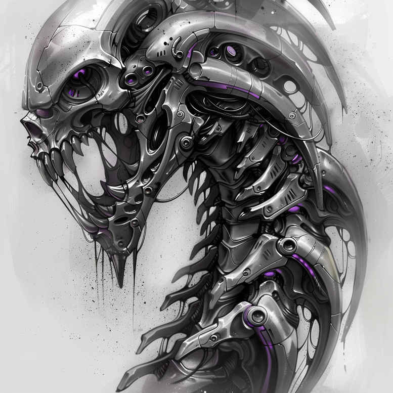 biomechanics tattoo design ideas Realism studio quality organic forms for behind ear