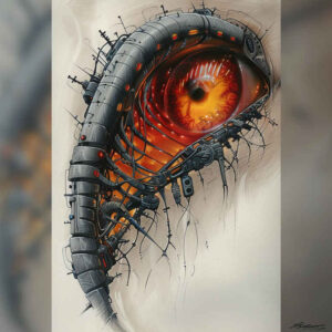 biomechanics tattoo design ideas Neotraditional dynamic color organic-mechanical blend for full back