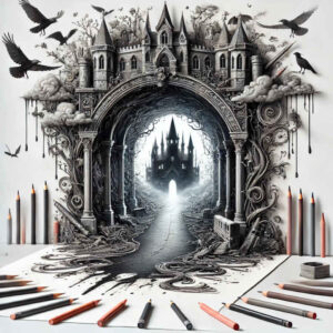 castle-citadel-ghastly-real-life-shading – tattoo design ideas free ai generated – Gallery: castles-inkby-ai