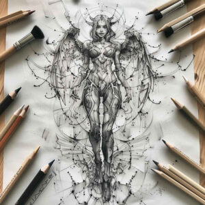 magical-figure-precise-anatomy-quiet – tattoo design ideas free ai generated – Gallery: characters-inkby-ai