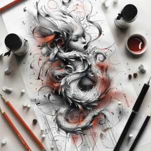 demonic-figure-natural-contours-lightweight – tattoo design ideas free ai generated – Gallery: characters-inkby-ai