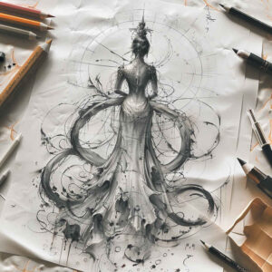 artistic-figure-smooth-gradients-no-shading – tattoo design ideas free ai generated – Gallery: characters-inkby-ai