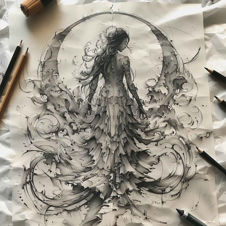 characters tattoo design ideas Surrealism morphic transformation detailed portraits courage and power