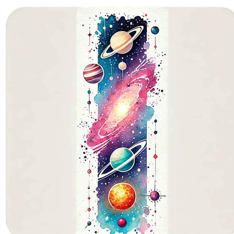 cosmos tattoo design ideas sharp contrast planetary rings for triceps