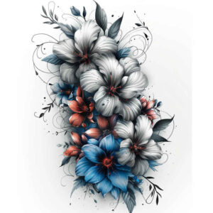 delicate-flowers tattoo design ideas negative space airy composition meaning resilience