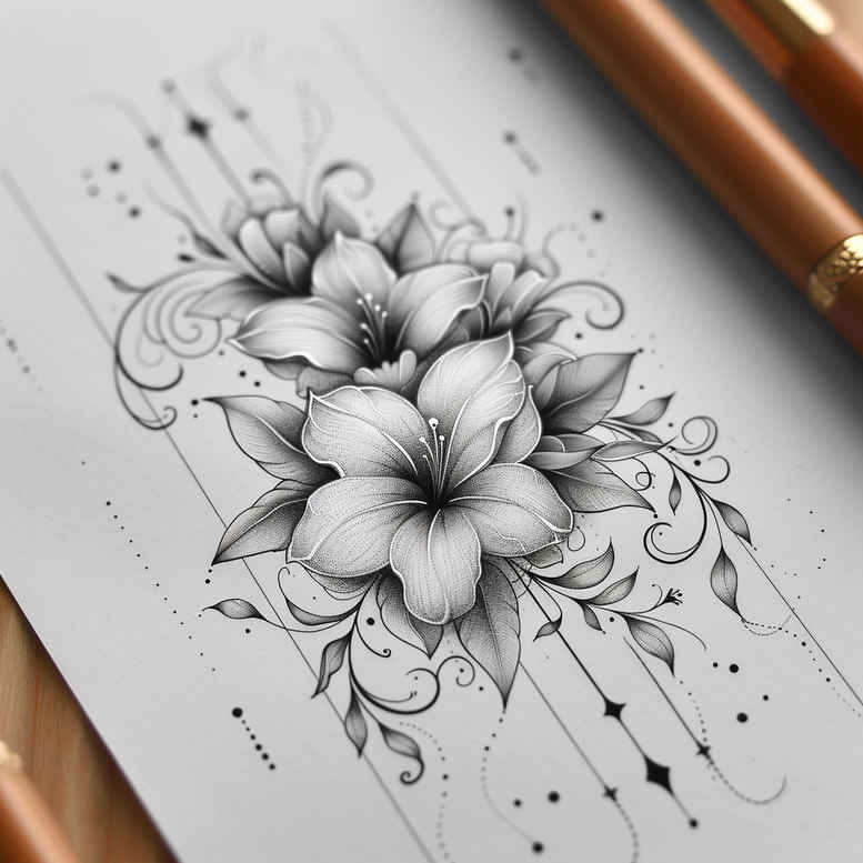 delicate-flowers tattoo design ideas refined botanical accuracy for upper back