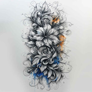 delicate-flowers tattoo design ideas quiet art intricate details for calf