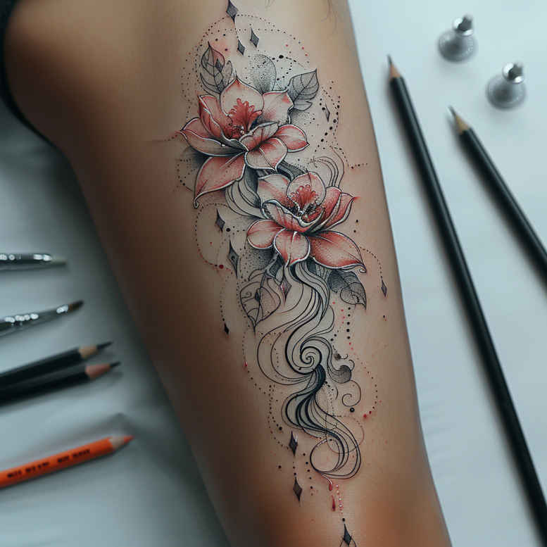 delicate-flowers tattoo design ideas basic light contrast meaning determination