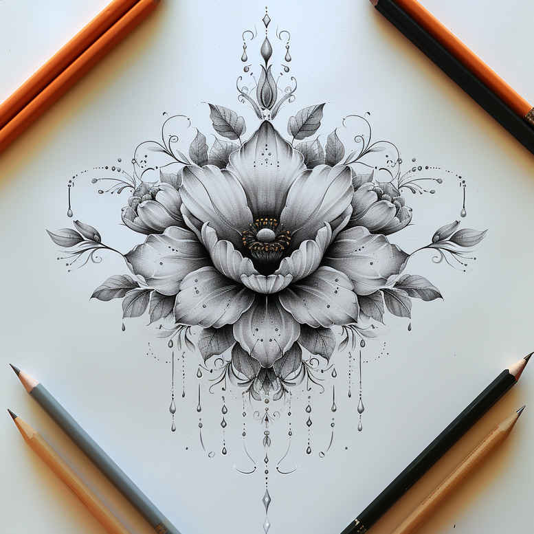 delicate-flowers tattoo design ideas pristine light gradients shows strength