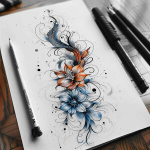 delicate-flowers tattoo design ideas clear edge soft petals stands for resilience