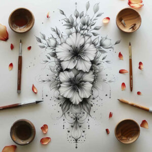 delicate-flowers tattoo design ideas airy subtle color represents determination
