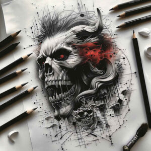 horned-demon – tattoo design ideas free ai generated – haunted – for-biceps – Gallery: demons-inkby-ai