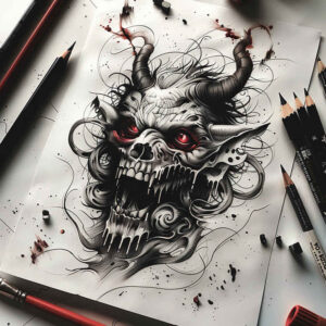 demons tattoo design ideas Realism perfect proportions dark energy represents courage