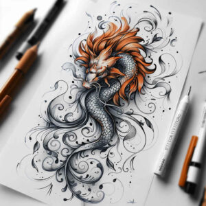 dragon-art – tattoo design ideas free ai generated – strange-laughter – for-hip – Gallery: dragons-inkby-ai
