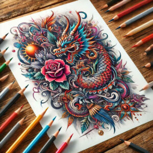dragon-knight – tattoo design ideas free ai generated – deformed – for-ankle – Gallery: dragons-inkby-ai