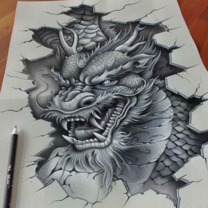 dragon-magic – tattoo design ideas free ai generated – shadowy – for-wrist – Gallery: dragons-inkby-ai
